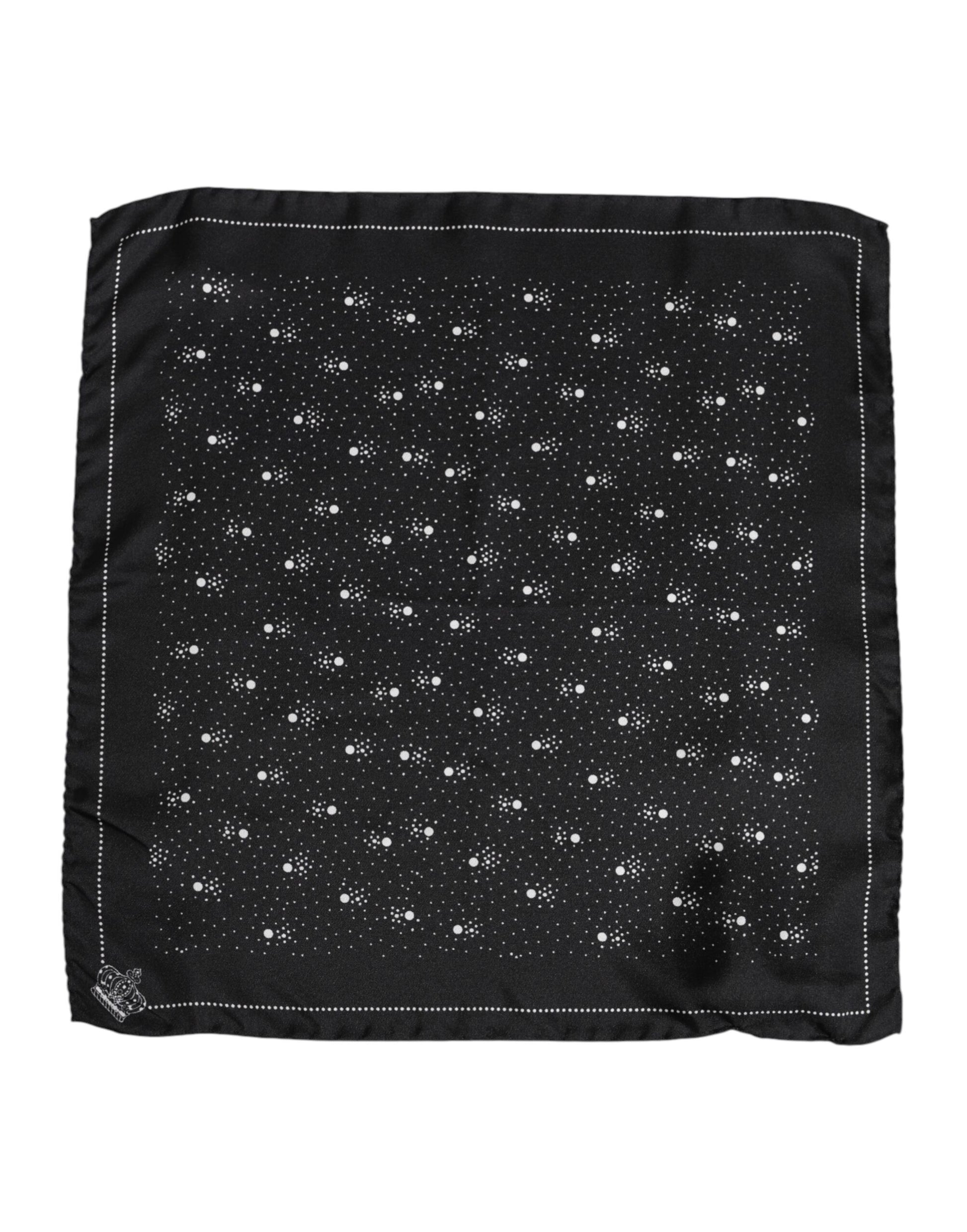 Dolce & Gabbana Black White Printed Square Men Foulard Scarf - ClickThatClicks 