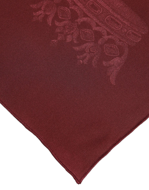Dolce & Gabbana Maroon Silk Crown Square Men Foulard Scarf - ClickThatClicks 