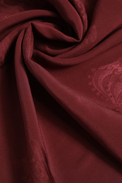 Dolce & Gabbana Maroon Silk Crown Square Men Foulard Scarf - ClickThatClicks 