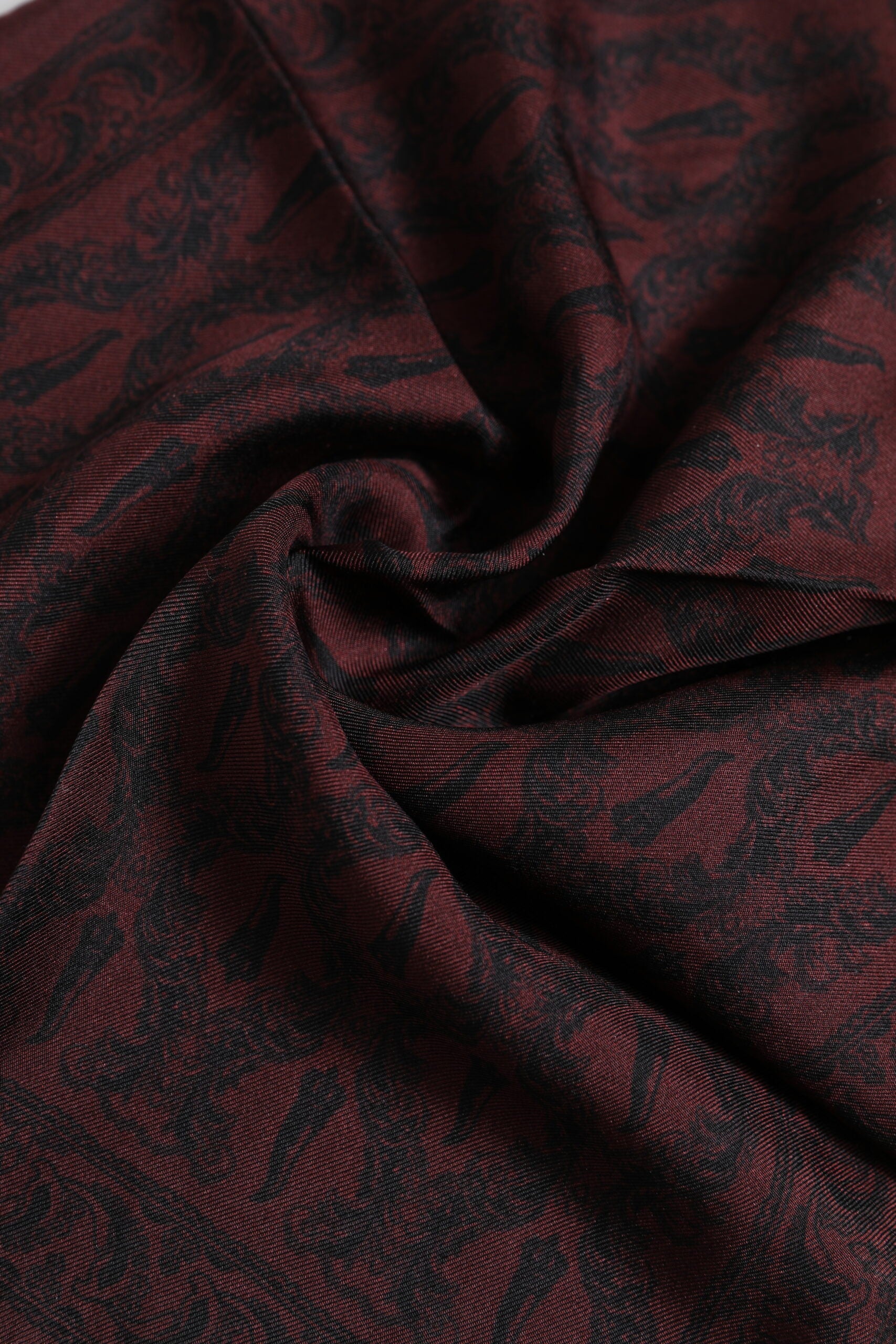 Dolce & Gabbana Maroon Black Printed Square Men Foulard Scarf - ClickThatClicks 