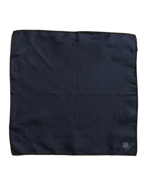 Dolce & Gabbana Blue DG Crown Silk Square Men Foulard Scarf - ClickThatClicks 