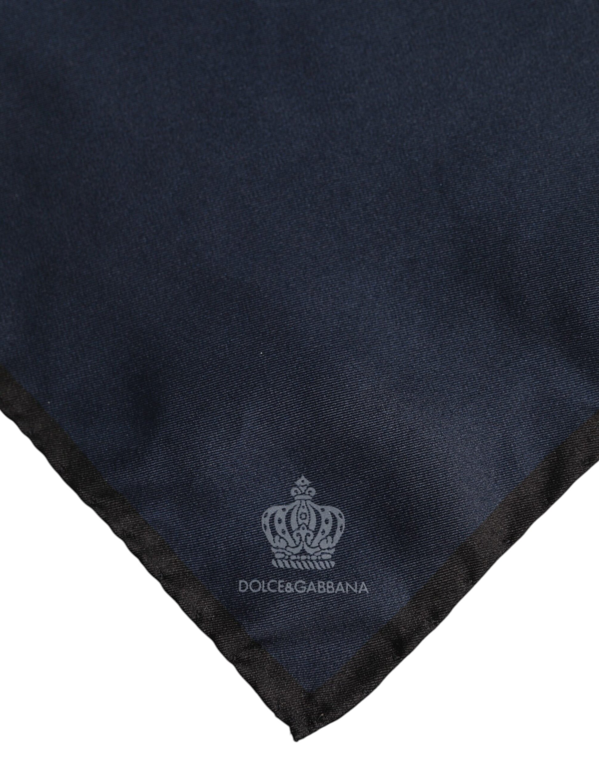 Dolce & Gabbana Blue DG Crown Silk Square Men Foulard Scarf - ClickThatClicks 