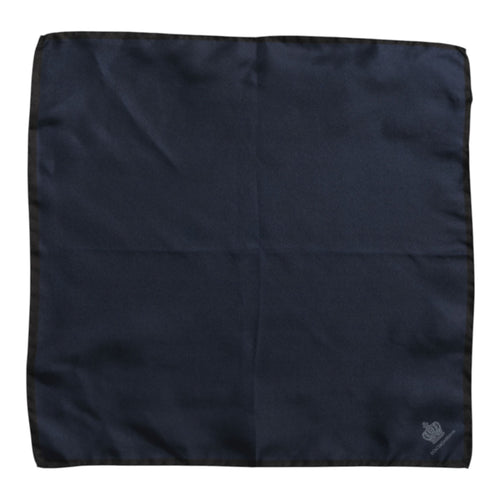 Dolce & Gabbana Blue DG Crown Silk Square Men Foulard Scarf - ClickThatClicks 