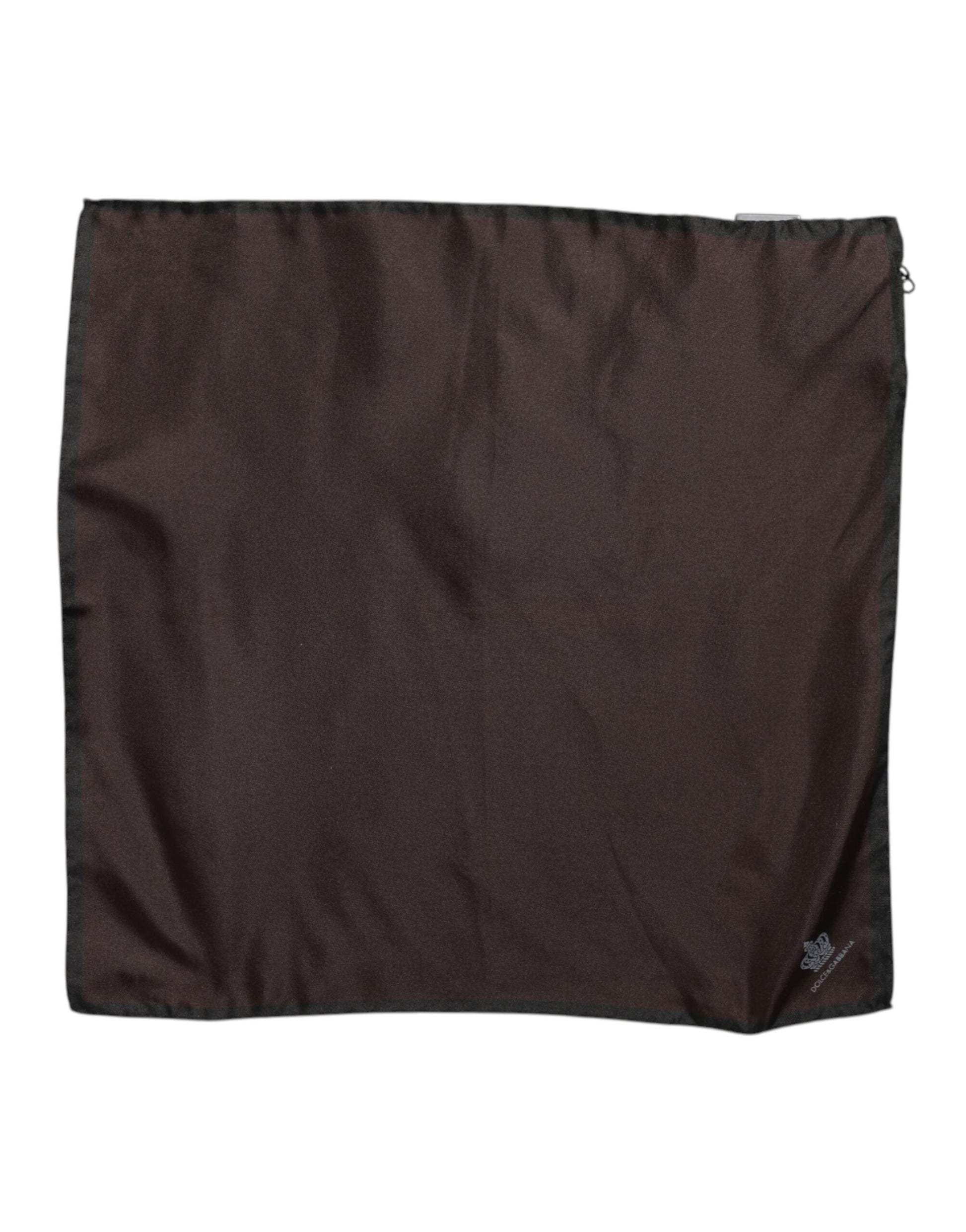 Dolce & Gabbana Brown DG Crown Silk Square Men Foulard Scarf - ClickThatClicks 