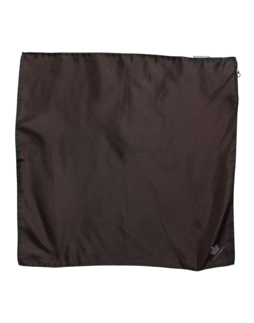 Dolce & Gabbana Brown DG Crown Silk Square Men Foulard Scarf - ClickThatClicks 