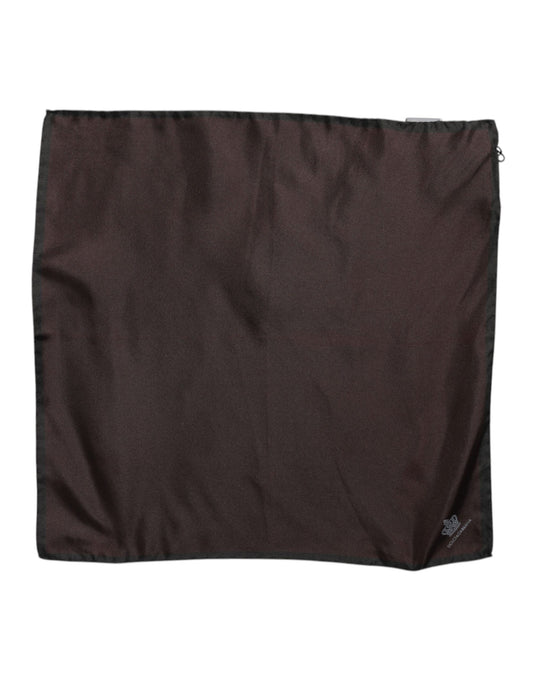 Dolce & Gabbana Brown DG Crown Silk Square Men Foulard Scarf - ClickThatClicks 