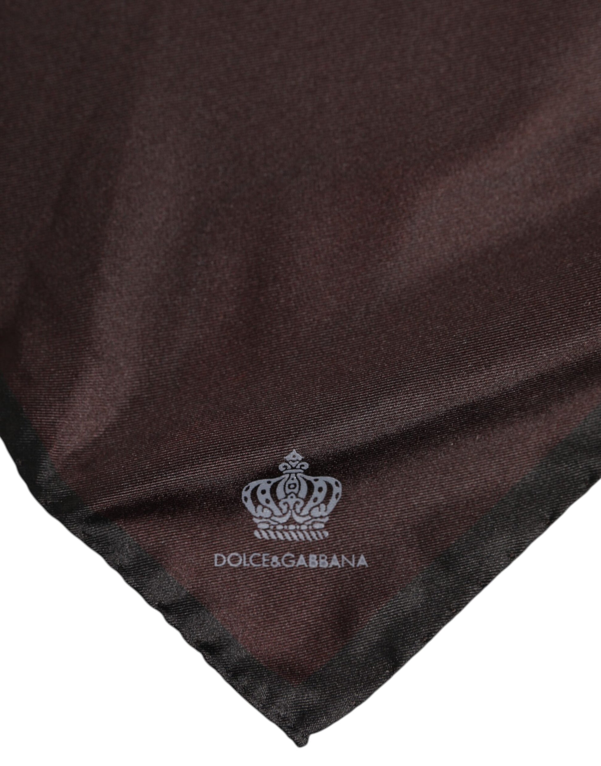 Dolce & Gabbana Brown DG Crown Silk Square Men Foulard Scarf - ClickThatClicks 