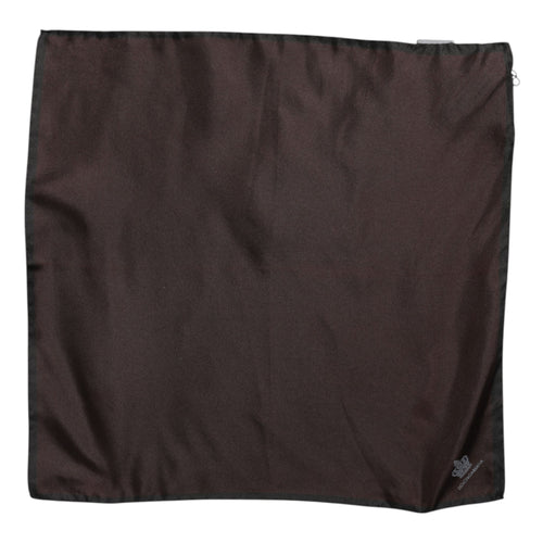 Dolce & Gabbana Brown DG Crown Silk Square Men Foulard Scarf - ClickThatClicks 