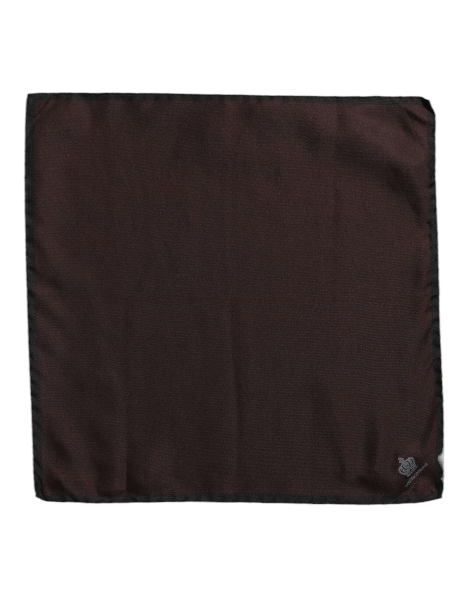 Dolce & Gabbana Brown DG Crown Silk Square Men Foulard Scarf - ClickThatClicks 