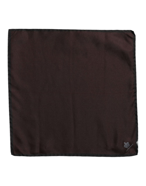 Dolce & Gabbana Brown DG Crown Silk Square Men Foulard Scarf - ClickThatClicks 