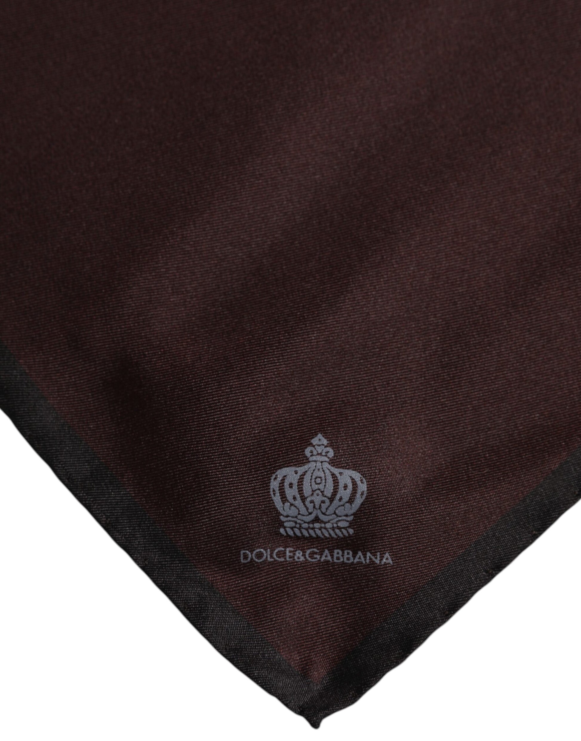 Dolce & Gabbana Brown DG Crown Silk Square Men Foulard Scarf - ClickThatClicks 