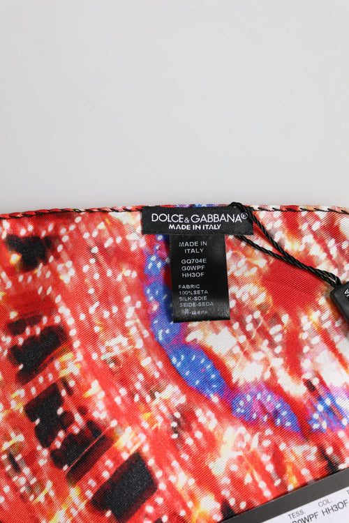 Dolce & Gabbana Black Multicolor Print Square Foulard Scarf - ClickThatClicks 