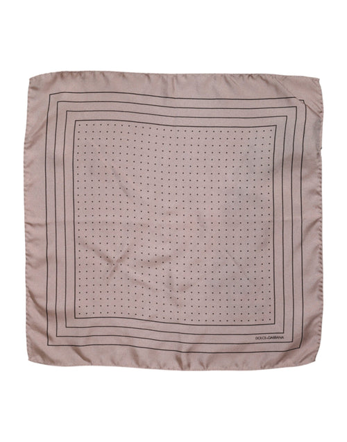 Dolce & Gabbana Beige Dotted Silk Square Men Foulard Scarf - ClickThatClicks 