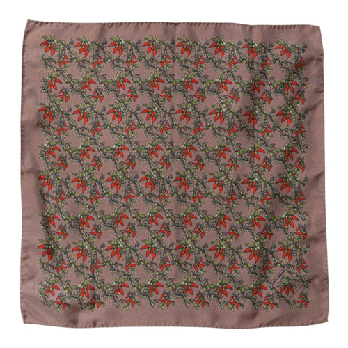 Dolce & Gabbana Brown Chilis Silk Square Men Foulard Scarf - ClickThatClicks 