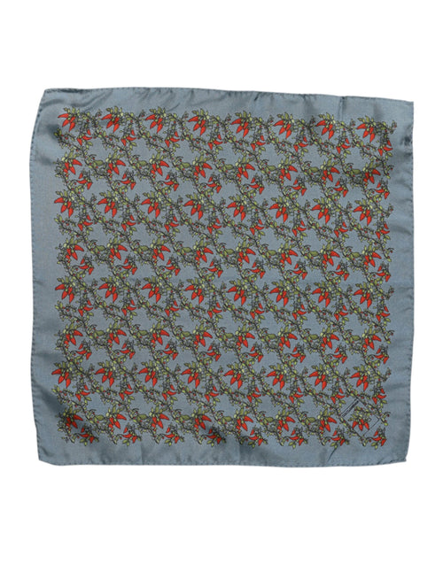 Dolce & Gabbana Gray Chilis Silk Square Men Foulard Scarf - ClickThatClicks 