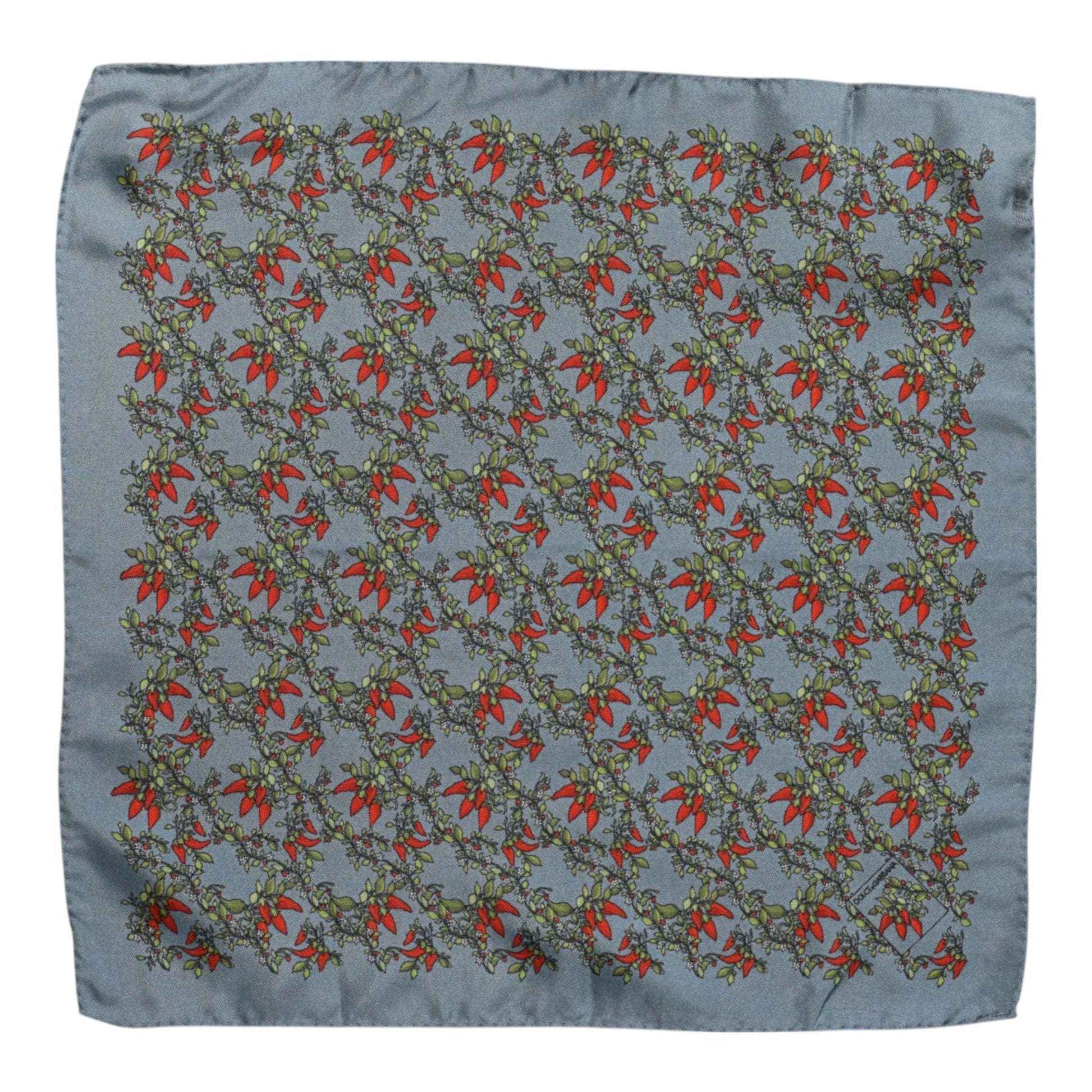 Dolce & Gabbana Gray Chilis Silk Square Men Foulard Scarf - ClickThatClicks 