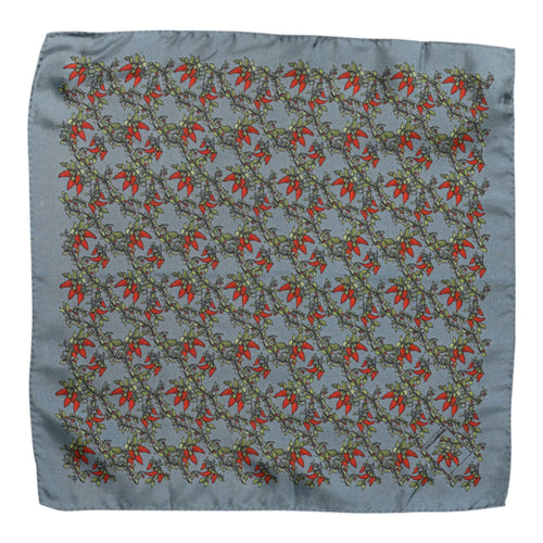 Dolce & Gabbana Gray Chilis Silk Square Men Foulard Scarf - ClickThatClicks 