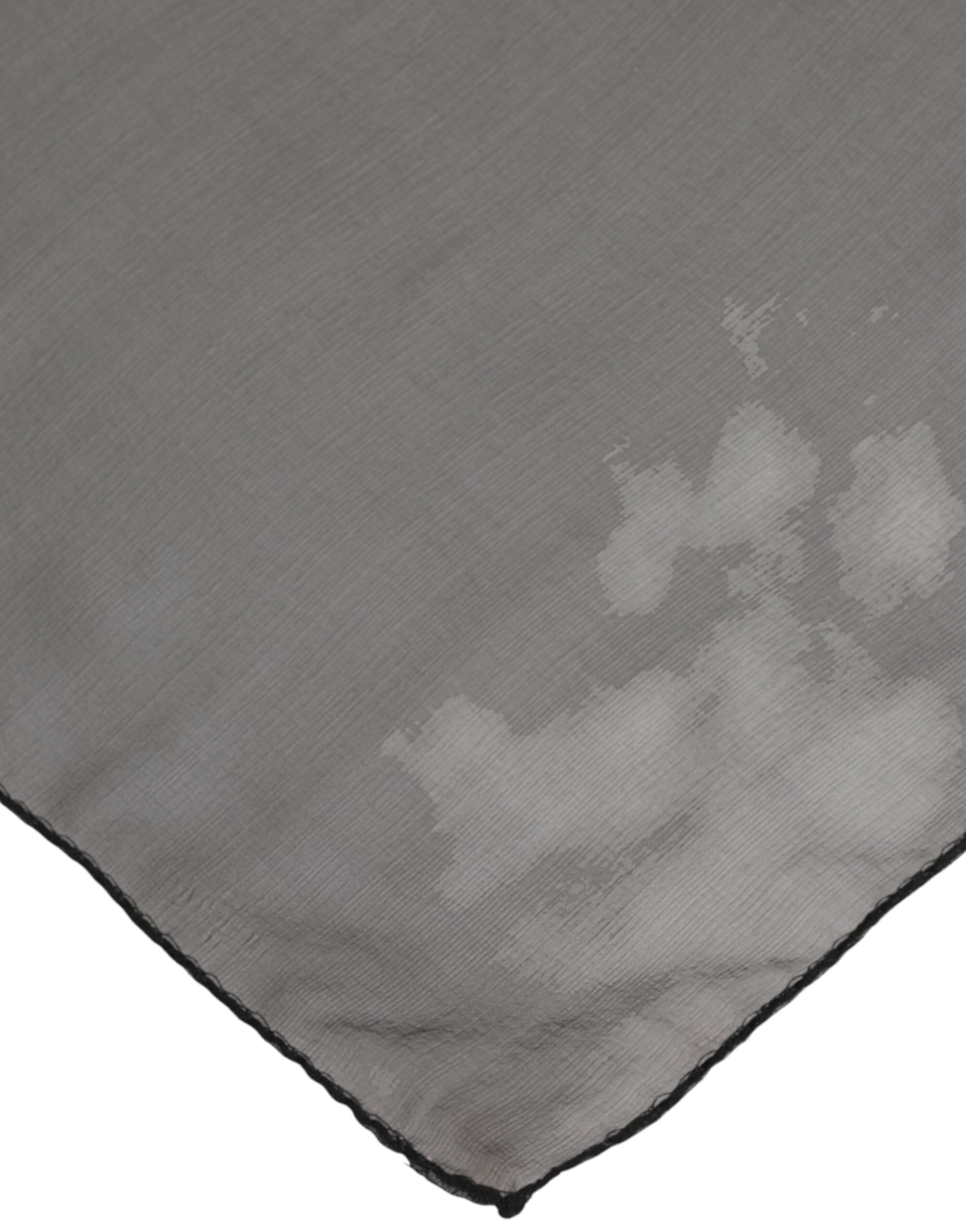 Dolce & Gabbana Gray Black Silk Square Women Foulard Scarf - ClickThatClicks 