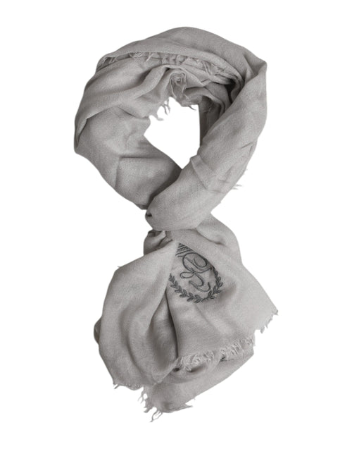 Dolce & Gabbana Gray DG Crown Neck Warmer Wrap Shawl Scarf - ClickThatClicks 