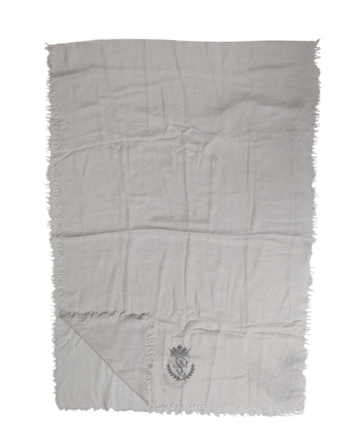 Dolce & Gabbana Gray DG Crown Neck Warmer Wrap Shawl Scarf - ClickThatClicks 
