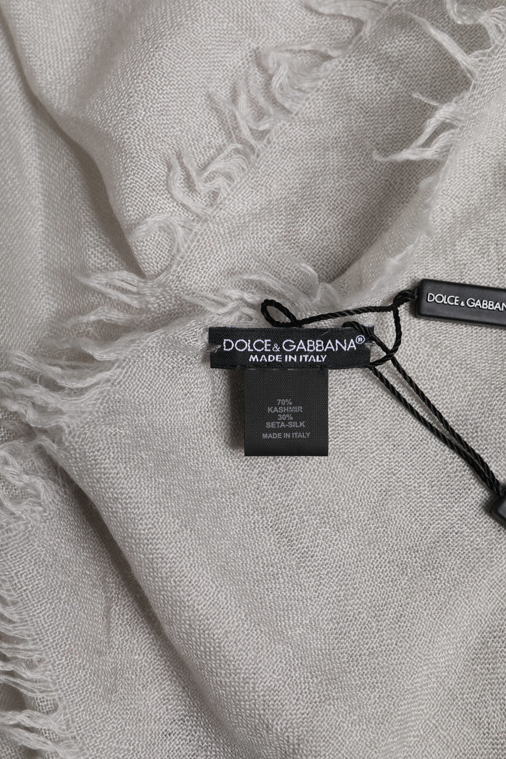 Dolce & Gabbana Gray DG Crown Neck Warmer Wrap Shawl Scarf - ClickThatClicks 