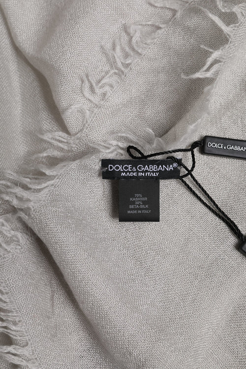 Dolce & Gabbana Gray DG Crown Neck Warmer Wrap Shawl Scarf - ClickThatClicks 