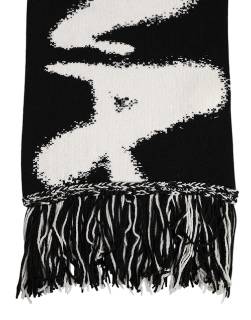 Dolce & Gabbana Black Logo Neck Warmer Wrap Men Shawl Scarf - ClickThatClicks 