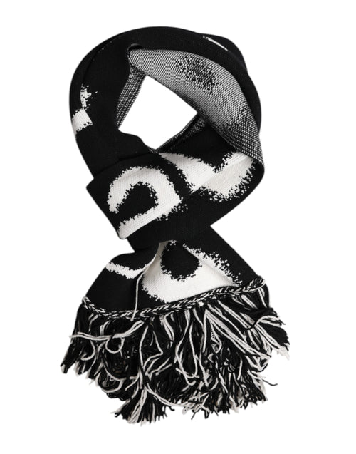 Dolce & Gabbana Black Logo Neck Warmer Wrap Men Shawl Scarf - ClickThatClicks 