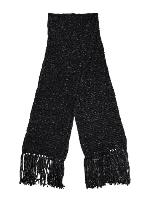 Dolce & Gabbana Black Cashmere Neck Warmer Wrap Shawl Scarf - ClickThatClicks 