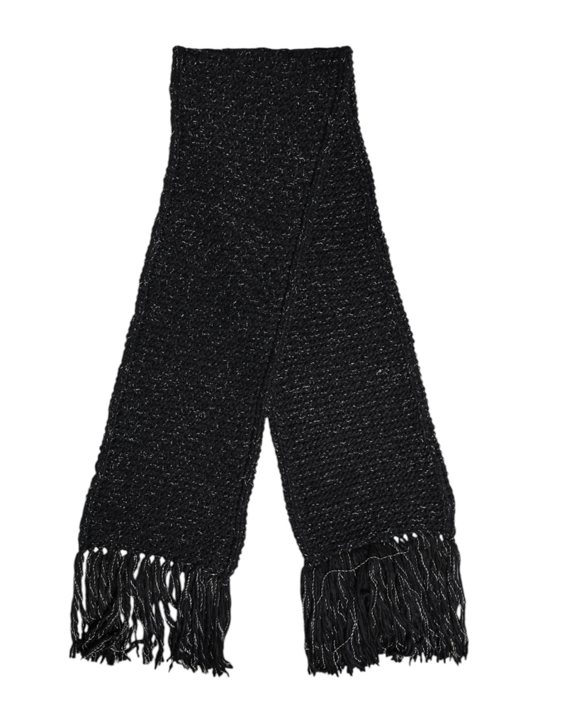Dolce & Gabbana Black Cashmere Neck Warmer Wrap Shawl Scarf