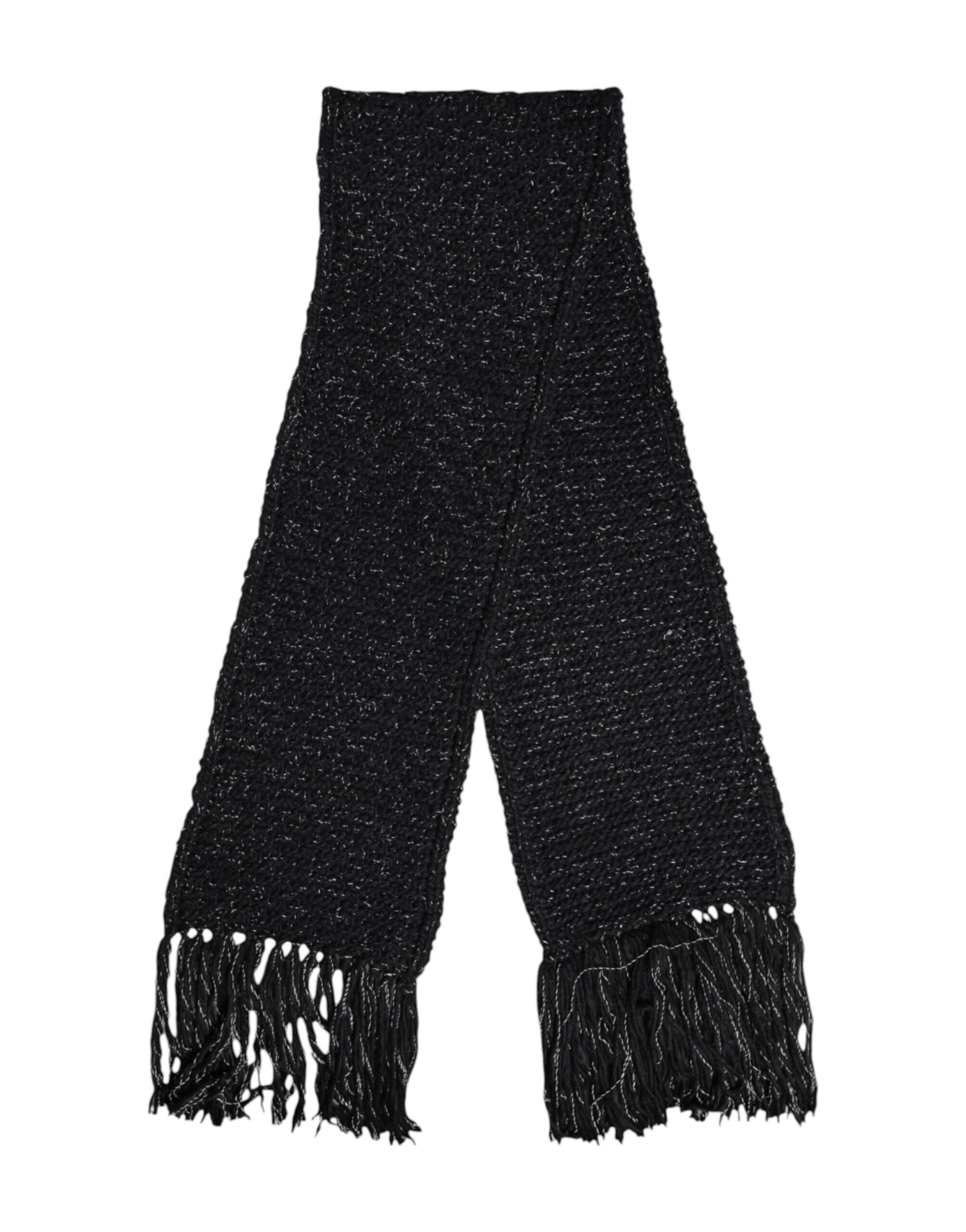 Dolce & Gabbana Black Cashmere Neck Warmer Wrap Shawl Scarf - ClickThatClicks 