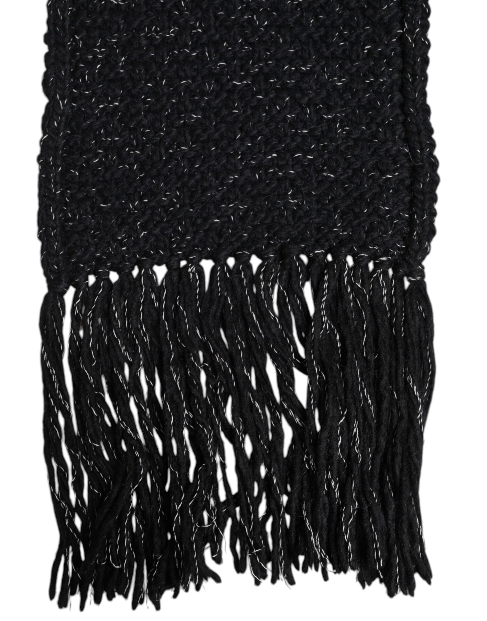 Dolce & Gabbana Black Cashmere Neck Warmer Wrap Shawl Scarf - ClickThatClicks 