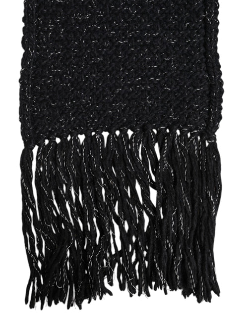 Dolce & Gabbana Black Cashmere Neck Warmer Wrap Shawl Scarf - ClickThatClicks 