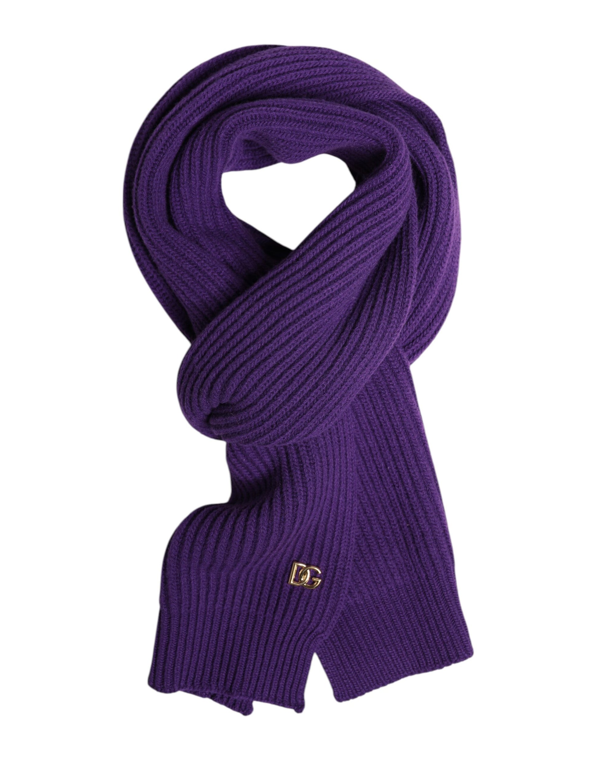 Dolce & Gabbana Purple DG Logo Neck Warmer Wrap Shawl Scarf - ClickThatClicks 