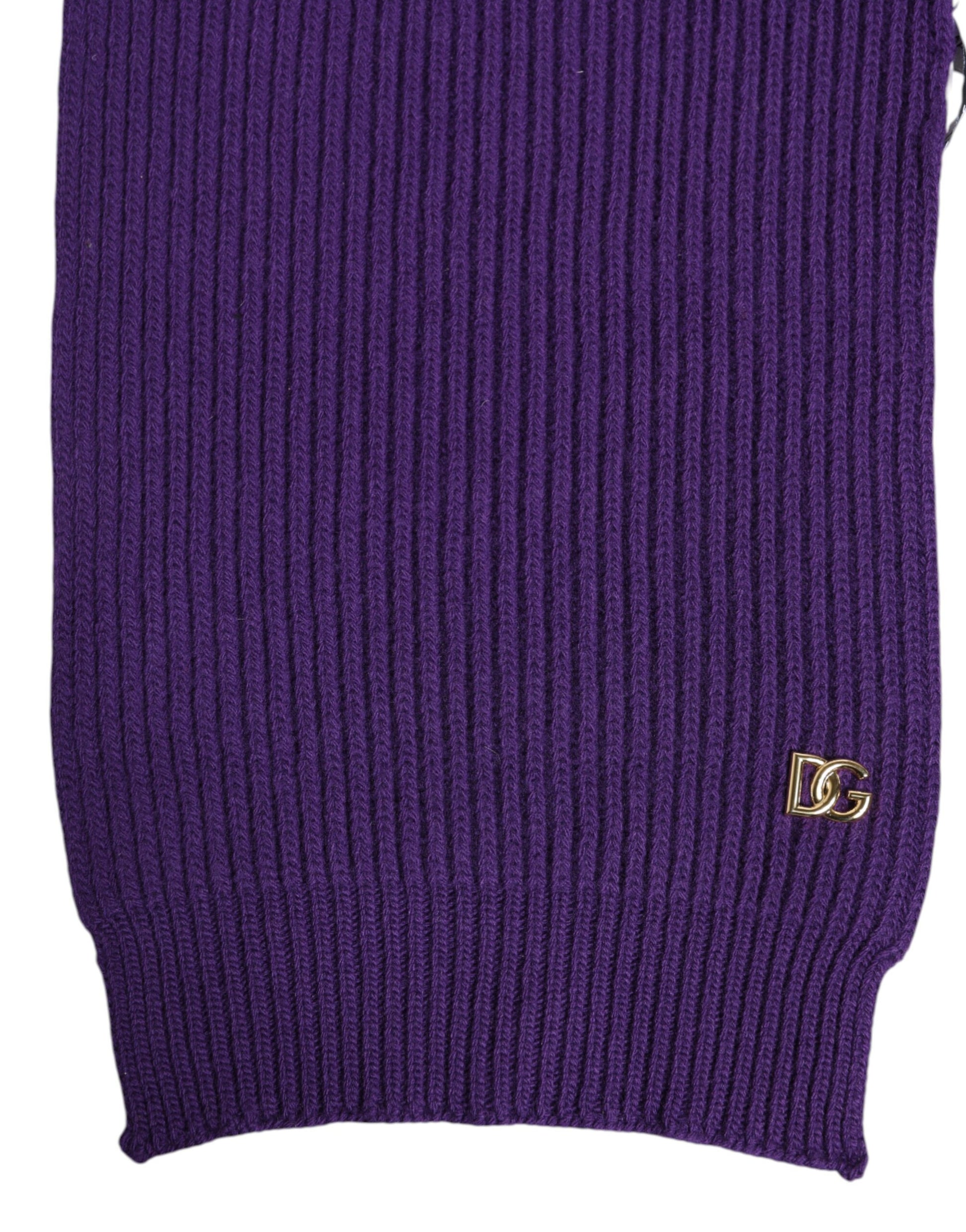 Dolce & Gabbana Purple DG Logo Neck Warmer Wrap Shawl Scarf - ClickThatClicks 
