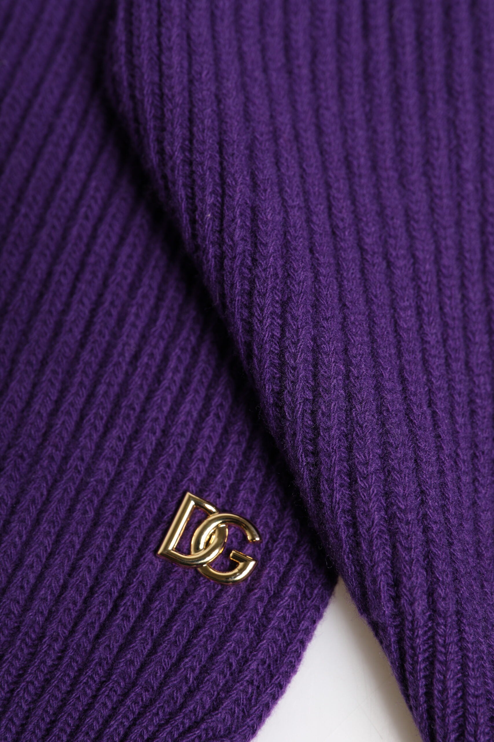 Dolce & Gabbana Purple DG Logo Neck Warmer Wrap Shawl Scarf - ClickThatClicks 