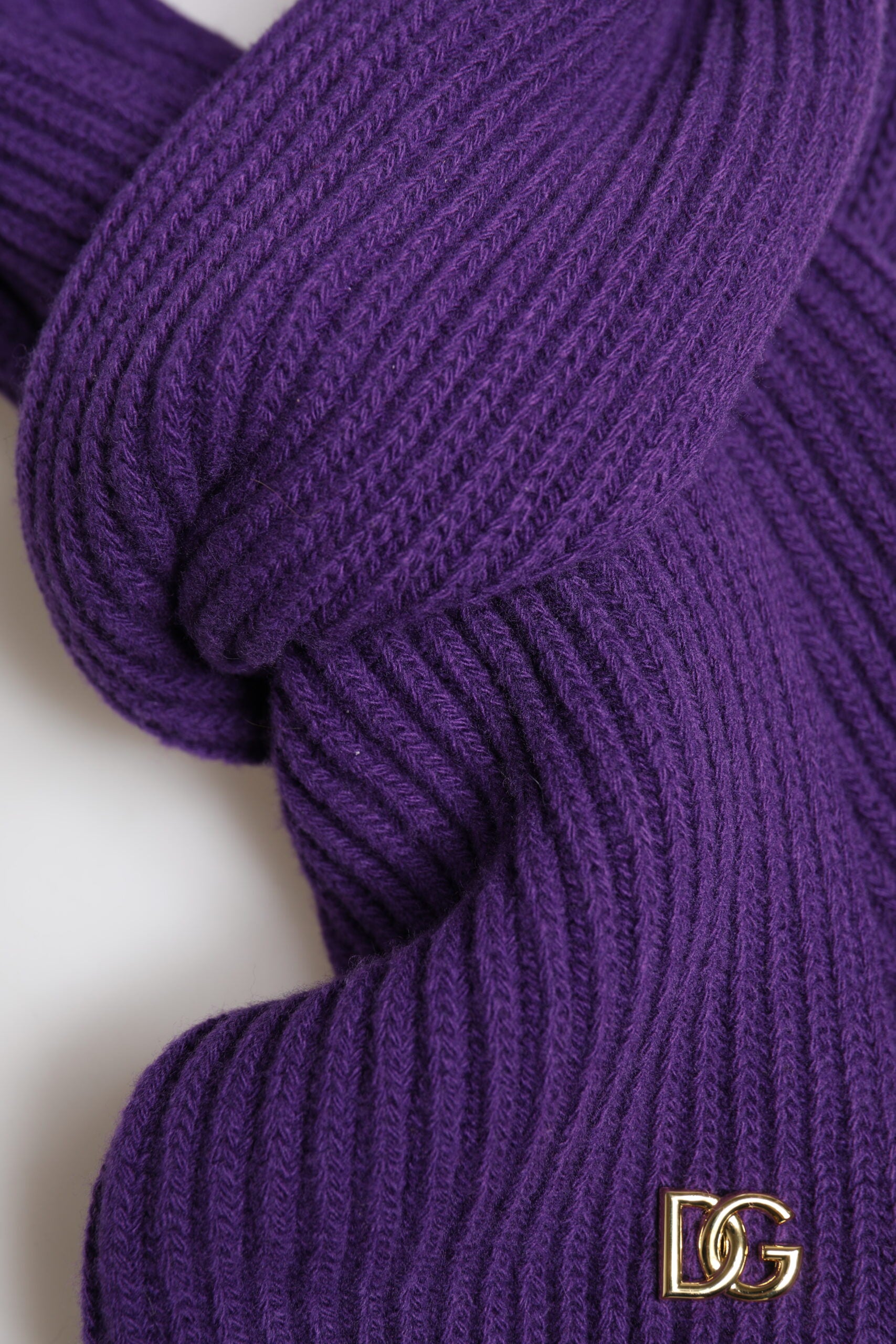 Dolce & Gabbana Purple DG Logo Neck Warmer Wrap Shawl Scarf - ClickThatClicks 