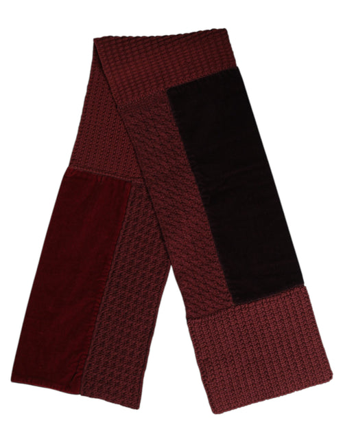 Dolce & Gabbana Maroon Black Neck Warmer Wrap Shawl Scarf - ClickThatClicks 