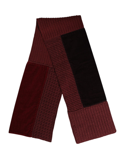 Dolce & Gabbana Maroon Black Neck Warmer Wrap Shawl Scarf - ClickThatClicks 