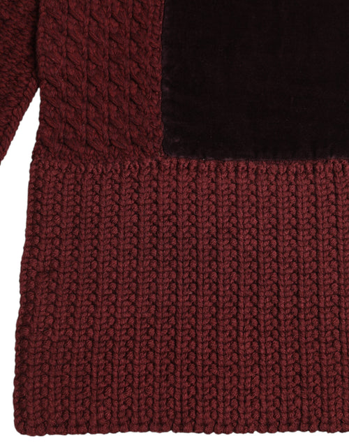 Dolce & Gabbana Maroon Black Neck Warmer Wrap Shawl Scarf - ClickThatClicks 