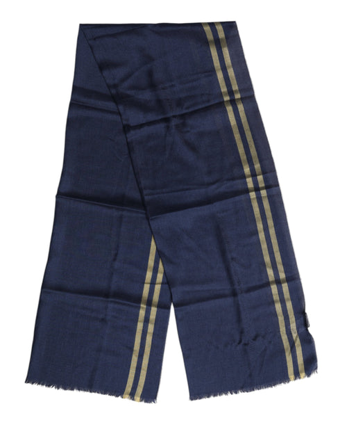Dolce & Gabbana Blue Cashmere Neck Warmer Wrap Shawl Scarf - ClickThatClicks 