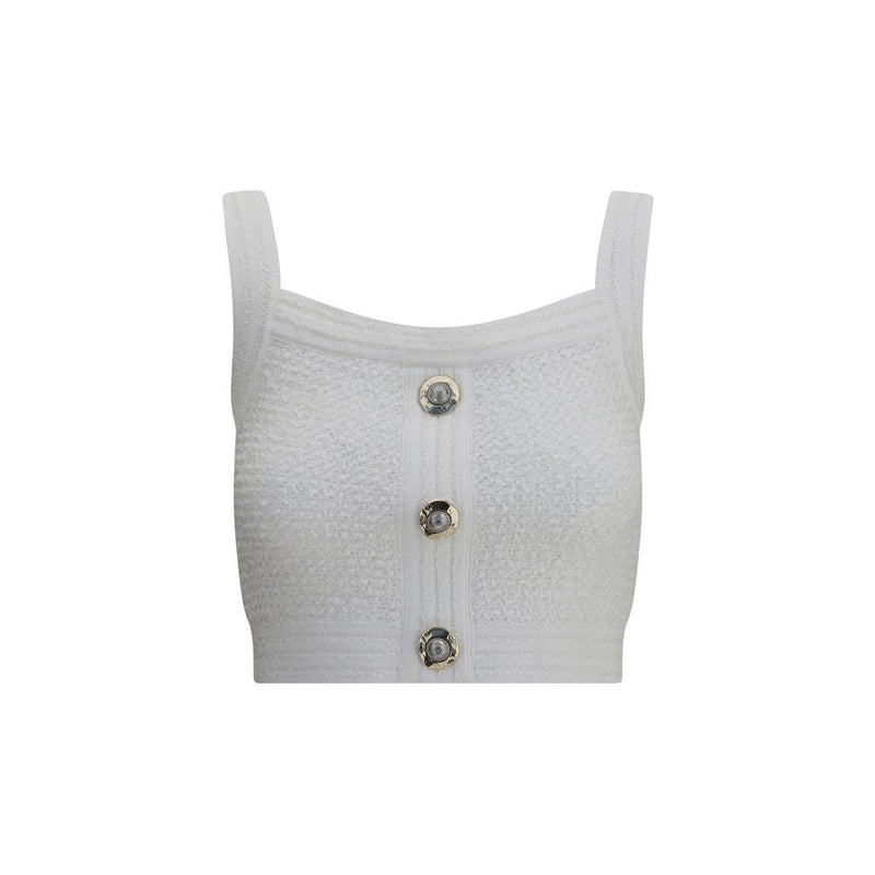Balmain STRAPS LIGHT TWEED TOP