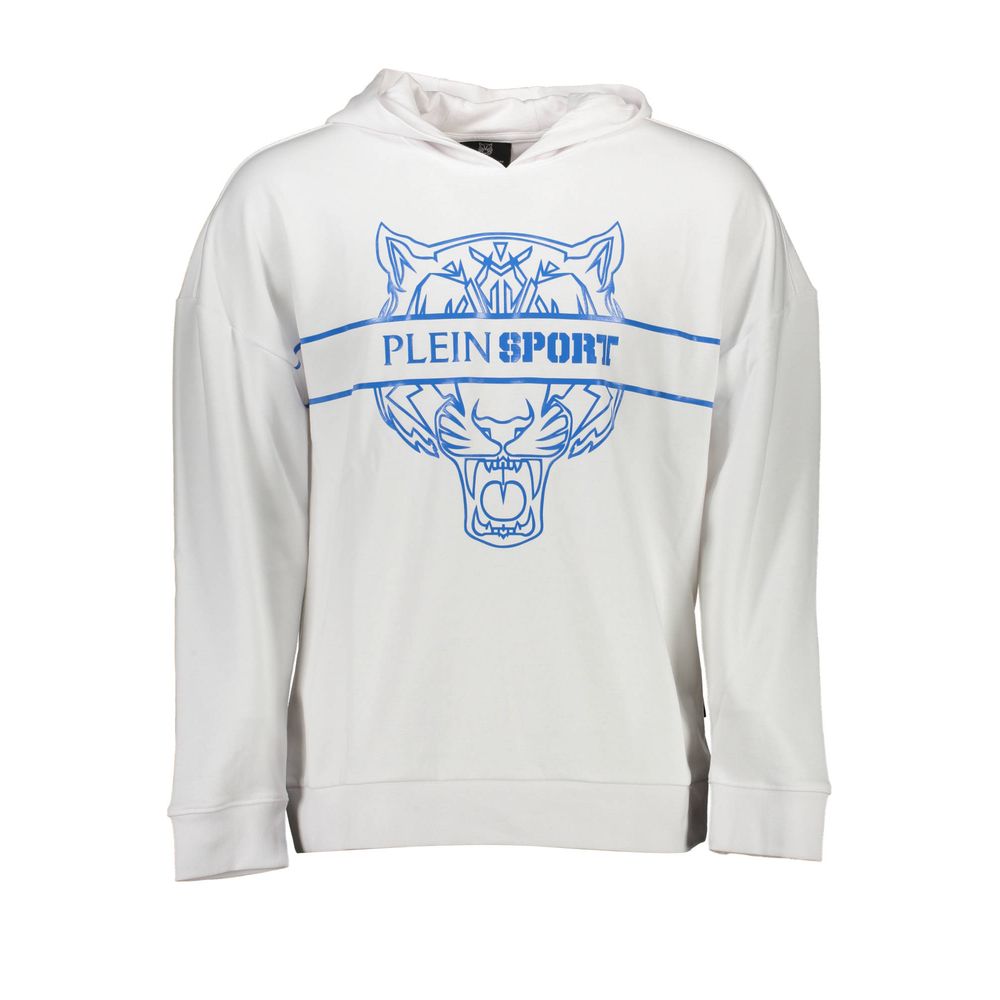 Plein Sport White Cotton Men's Hooded Sweatshirt - ClickThatClicks 