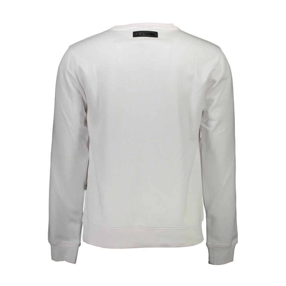 Plein Sport Bianco Cotton Men Sweatshirt - ClickThatClicks 