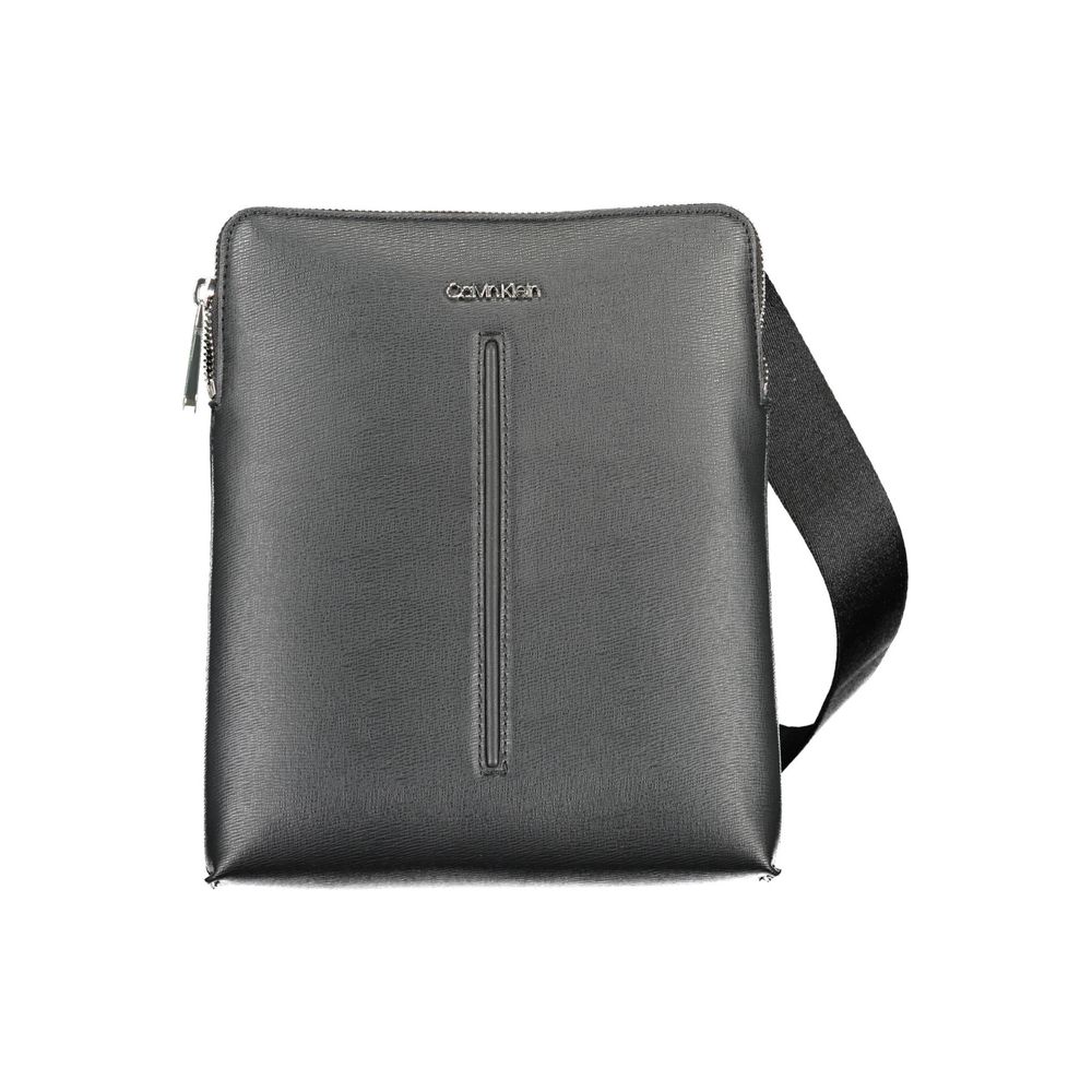 Calvin Klein Black Polyurethane Men Shoulder Bag - ClickThatClicks 