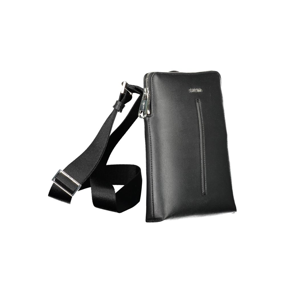 Calvin Klein Black Polyurethane Men Shoulder Bag - ClickThatClicks 