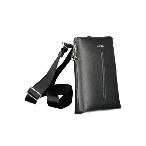 Calvin Klein Black Polyurethane Men Shoulder Bag - ClickThatClicks 
