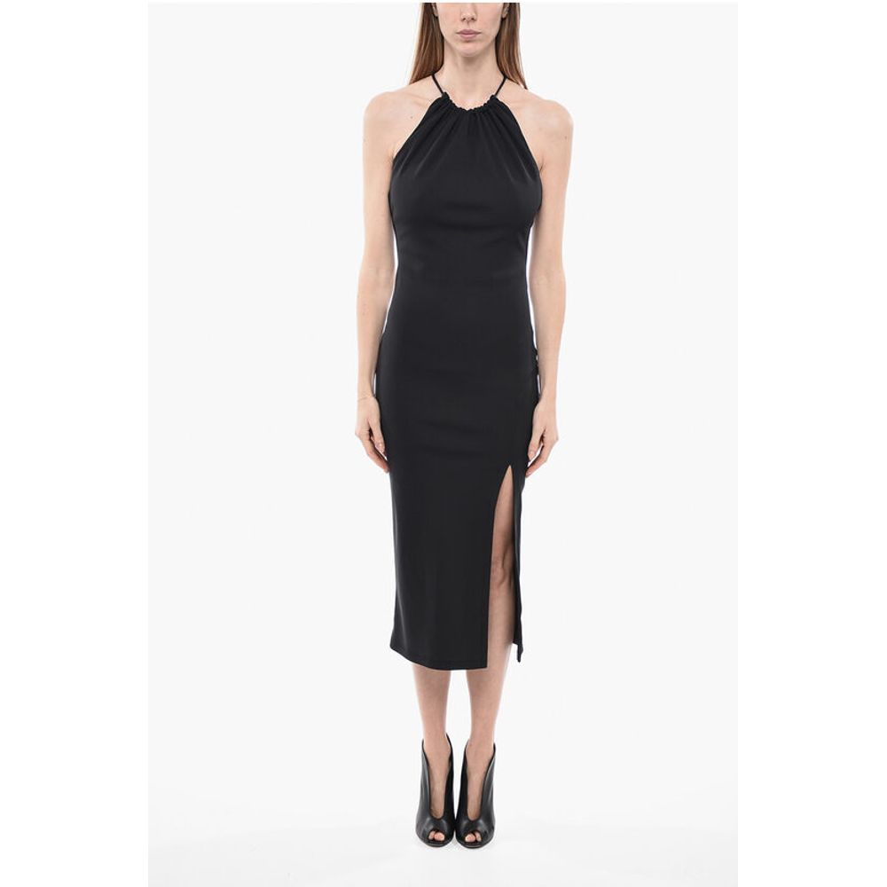 Anouki Viscose Blend Halter Sheath Dress with Back Zip