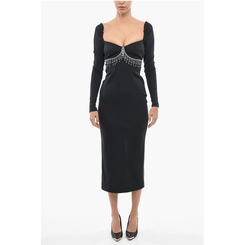 Anouki Back Split BUSTIER Sheath Dress with Crystals