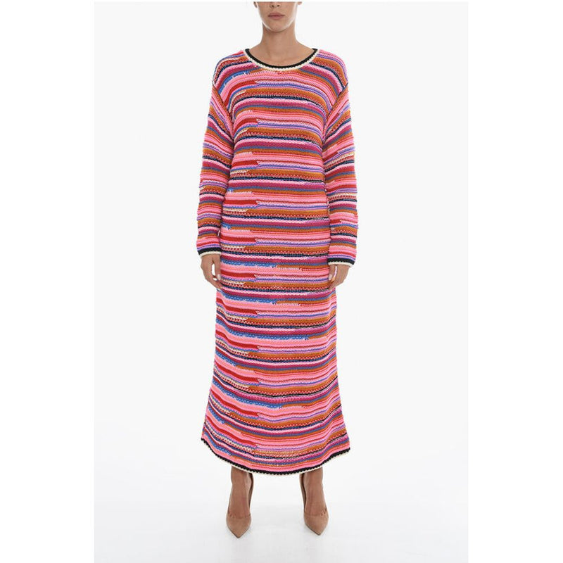 Dsquared² Long Sleeved Knitted Wool Maxi Dress